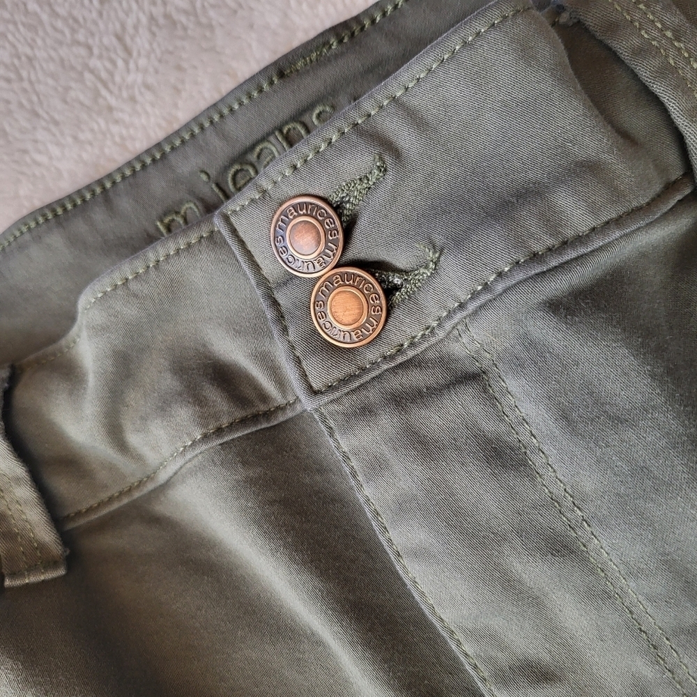 M Jeans by Maurices High Rise Women's Size XL Reg Olive Green Skinny - Picture 8 of 8